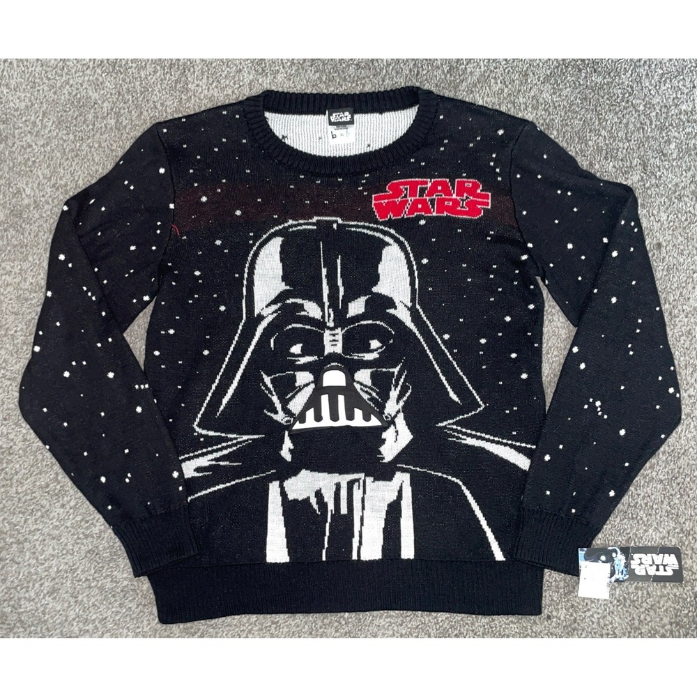 Star Wars Darth Vader Sweater Womens Extra Large Black Knit Ugly Christmas Style